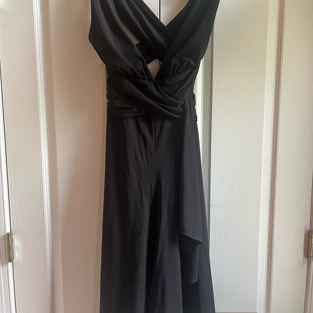 White House Black Market Black Plunge Wrap Gown